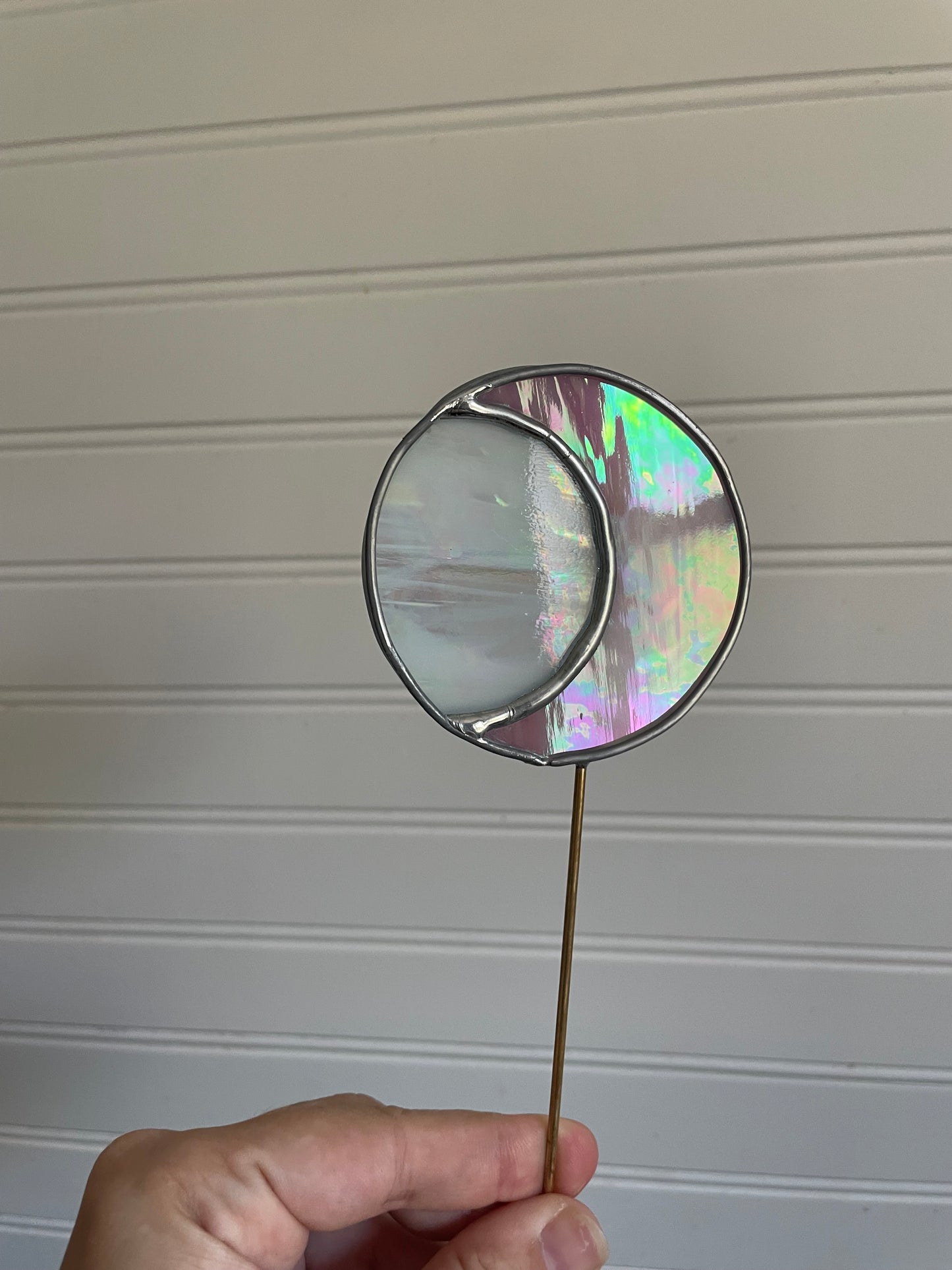 Pink moon plant stake