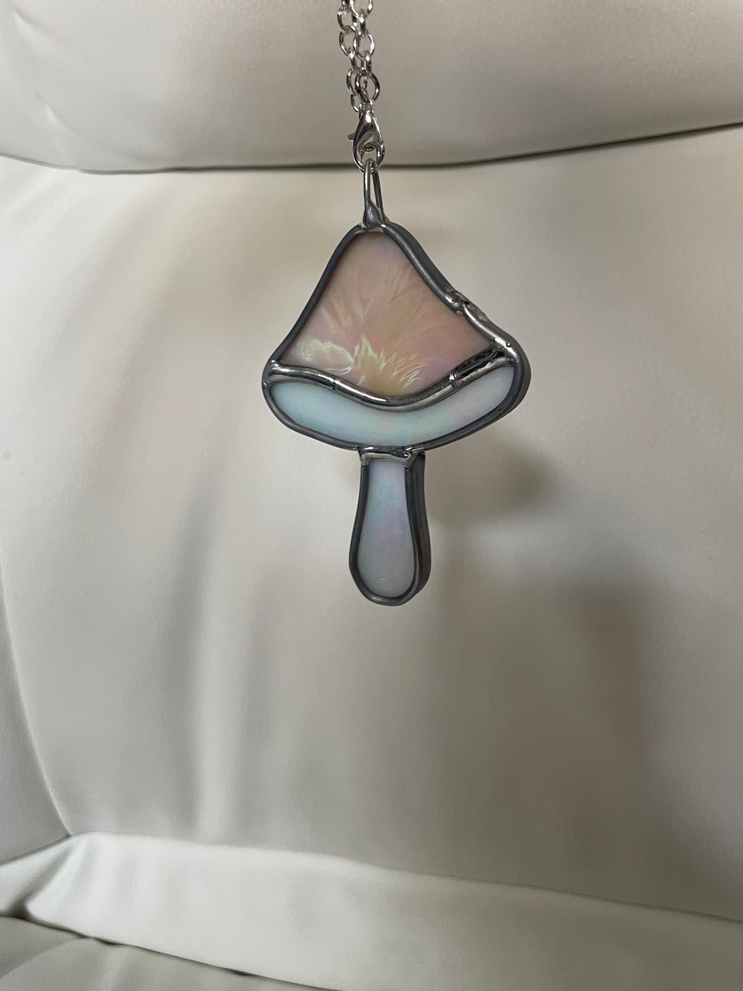 Cream mushroom car charm