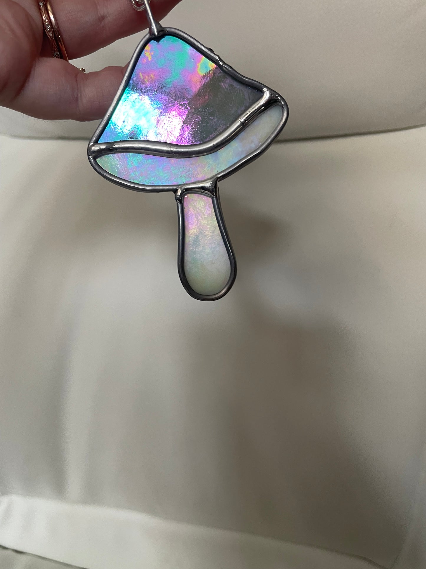 Blue mushroom car charm