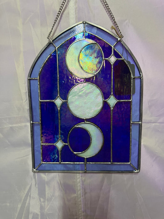 Moon phases panel blue