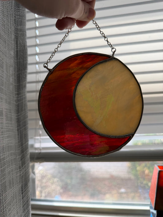 Red moon suncatcher