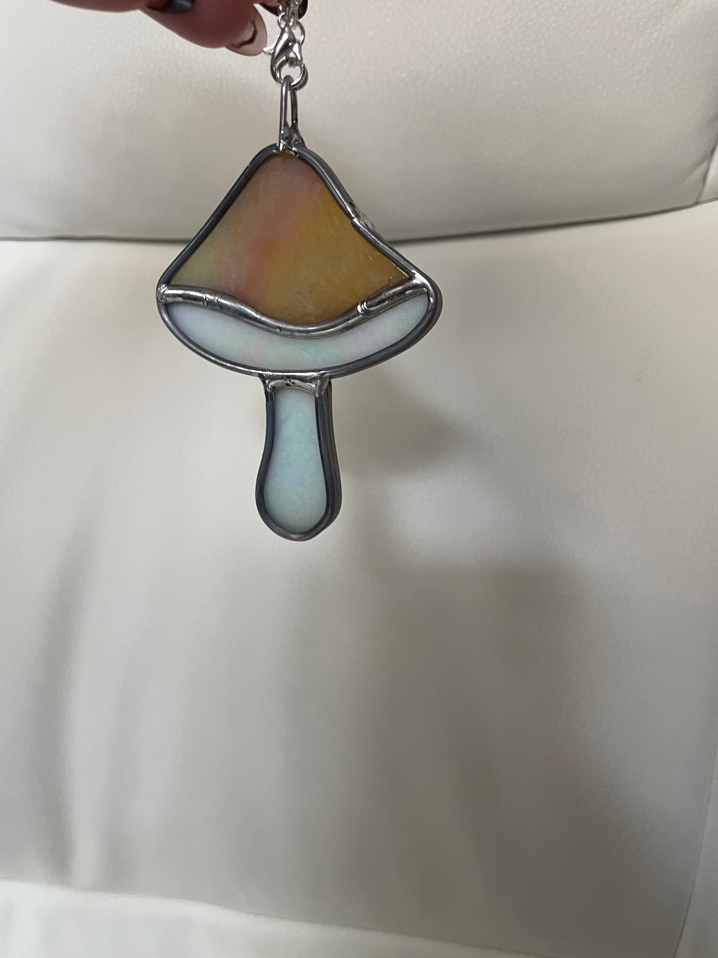 Yellow mushroom car charm