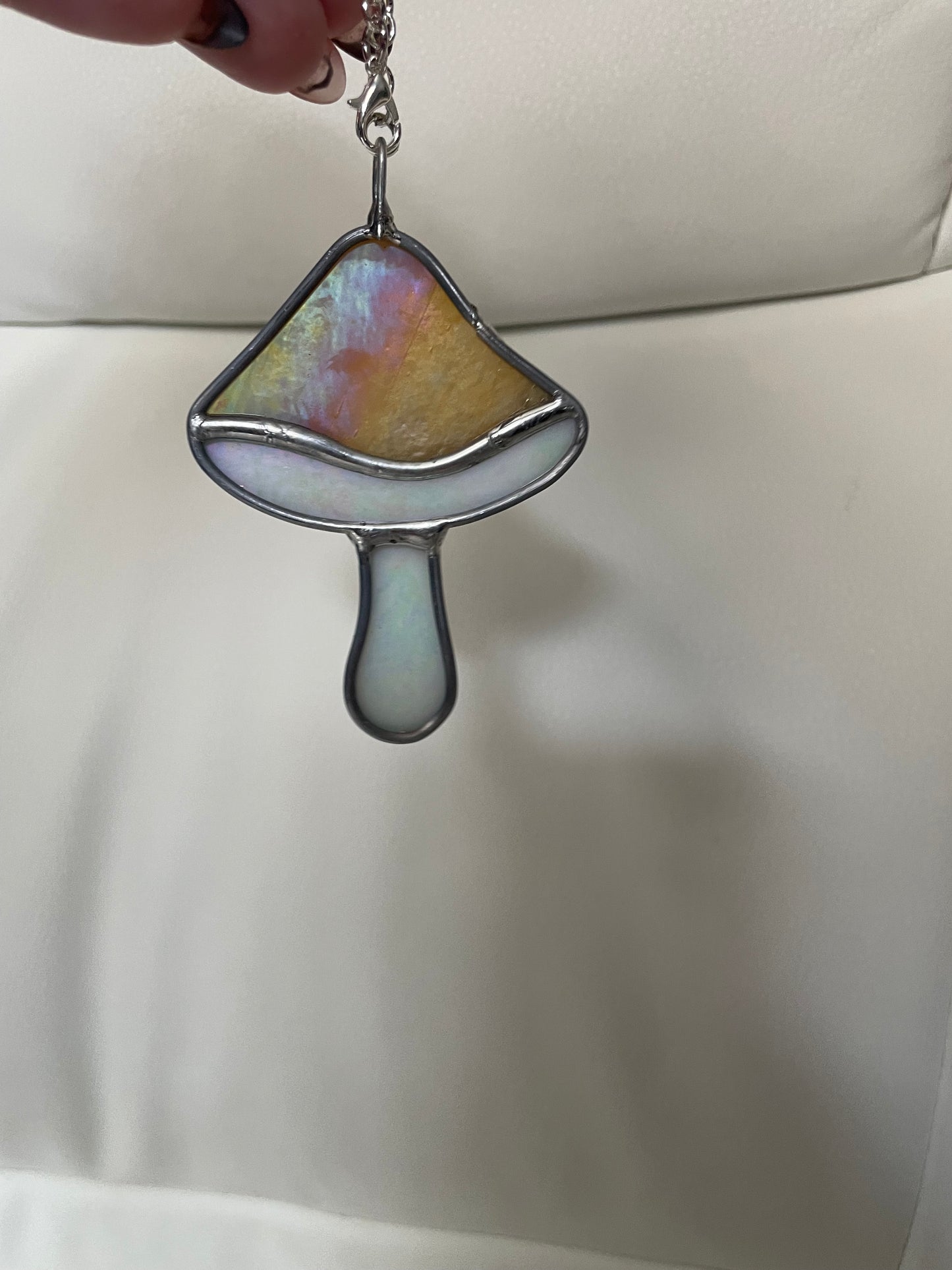 Yellow mushroom car charm