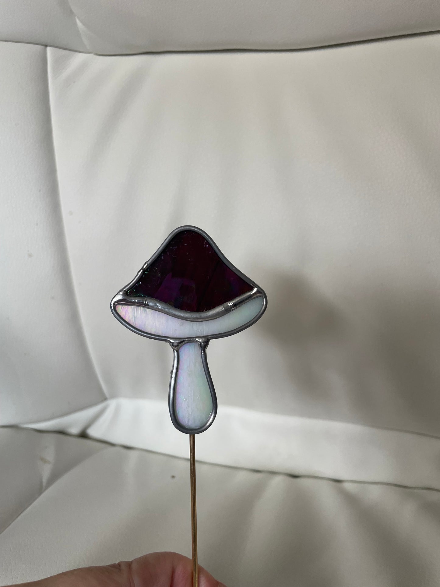 Purple mushroom plant stake