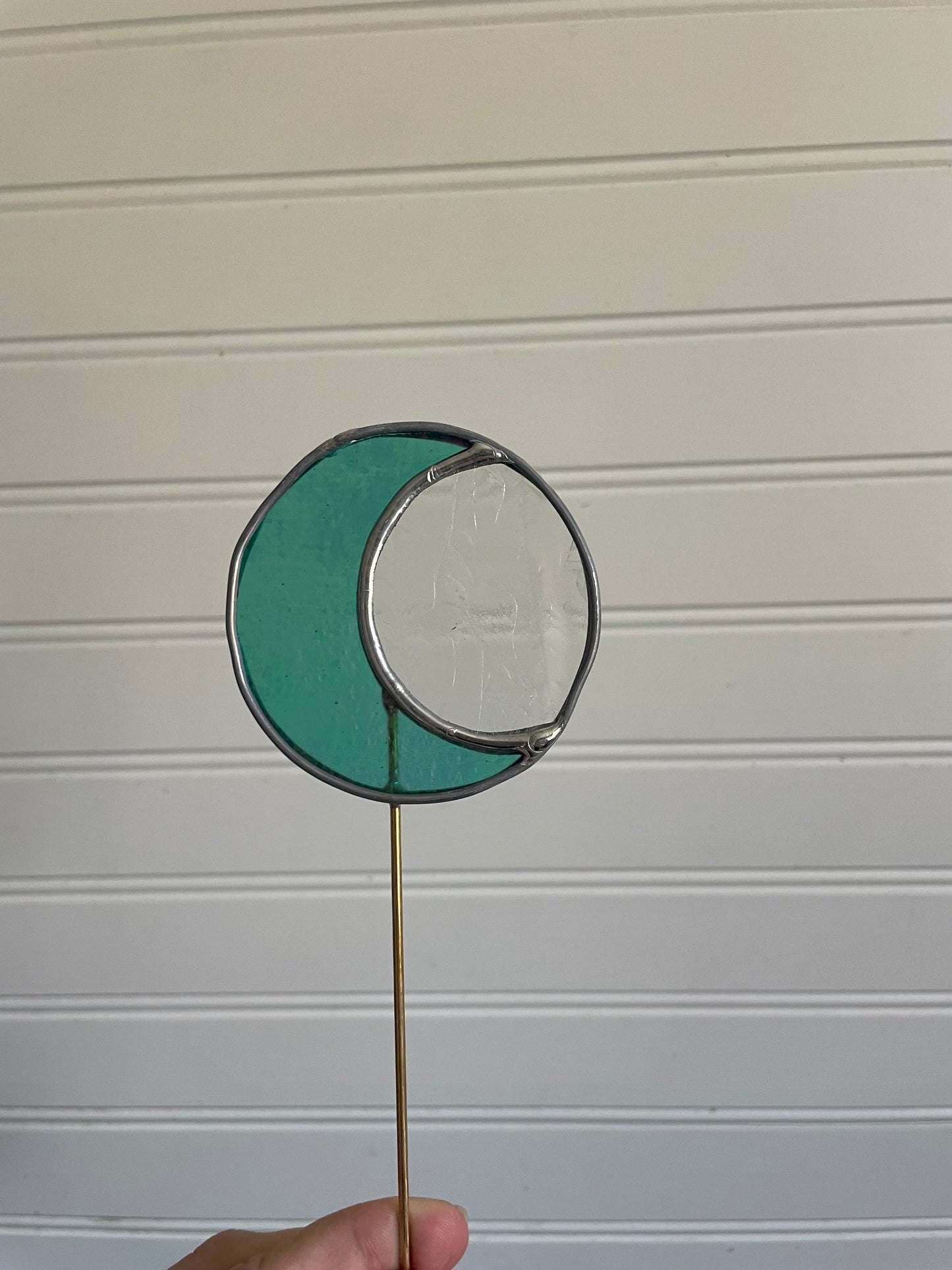 Teal moon plant stake