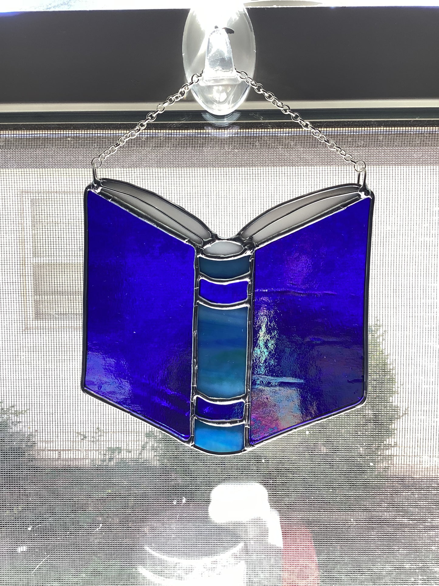 Iridescent dark blue book