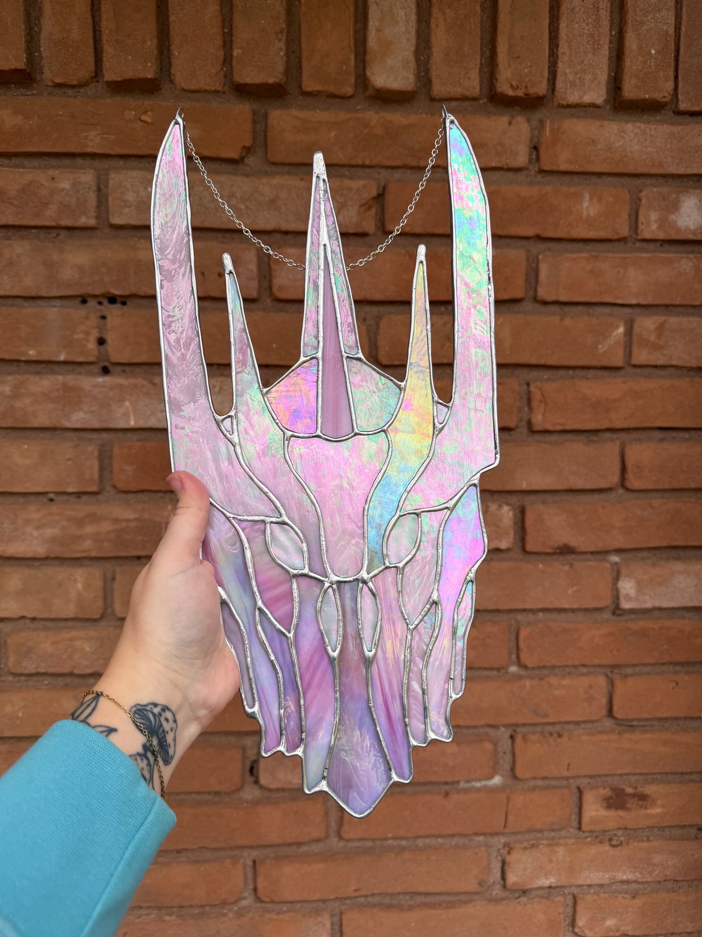 Made to order: Pink Sauron’s helmet