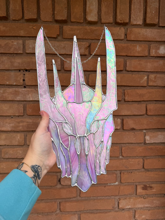 Made to order: Pink Sauron’s helmet