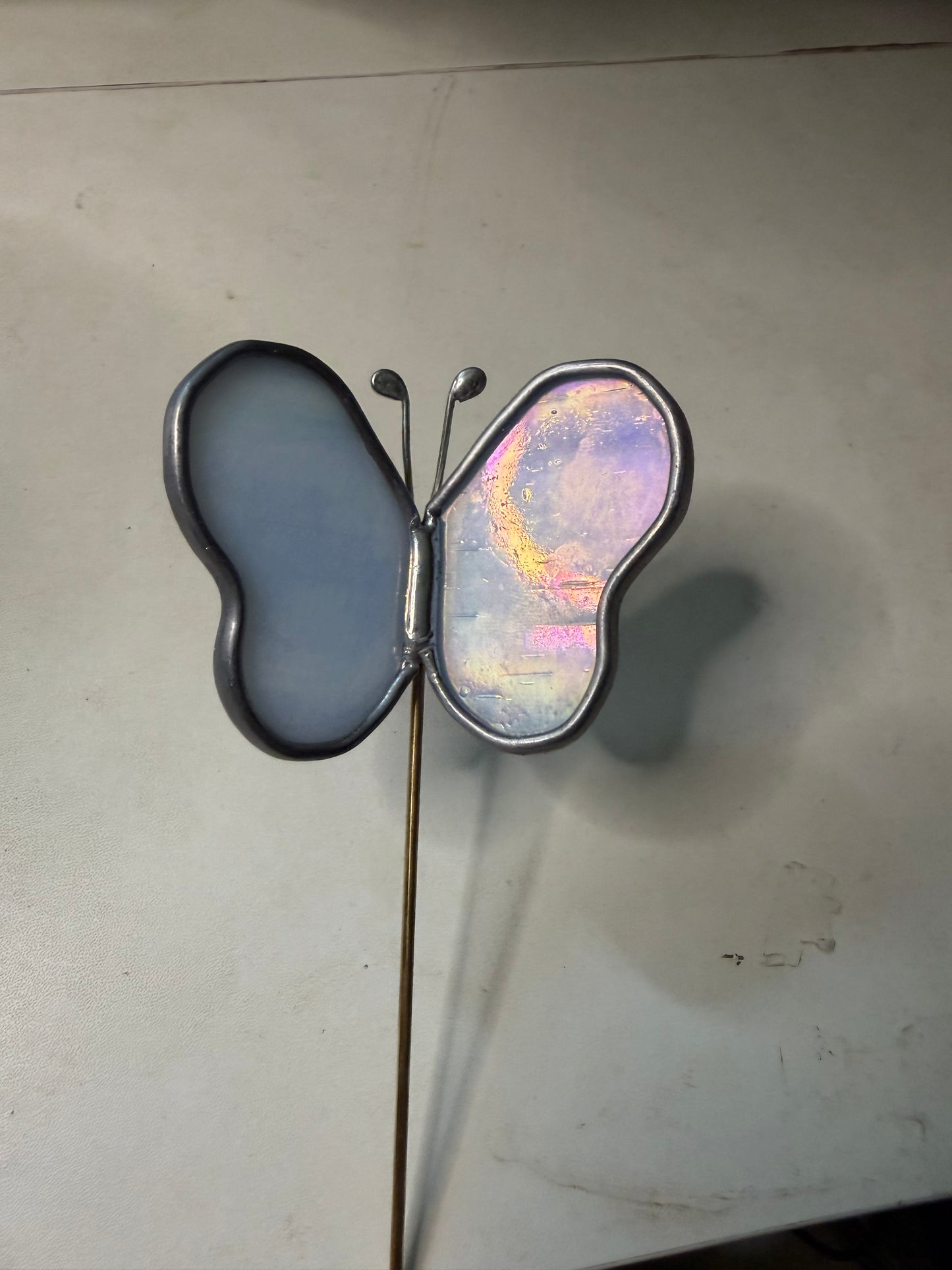 Light blue butterfly plant stake