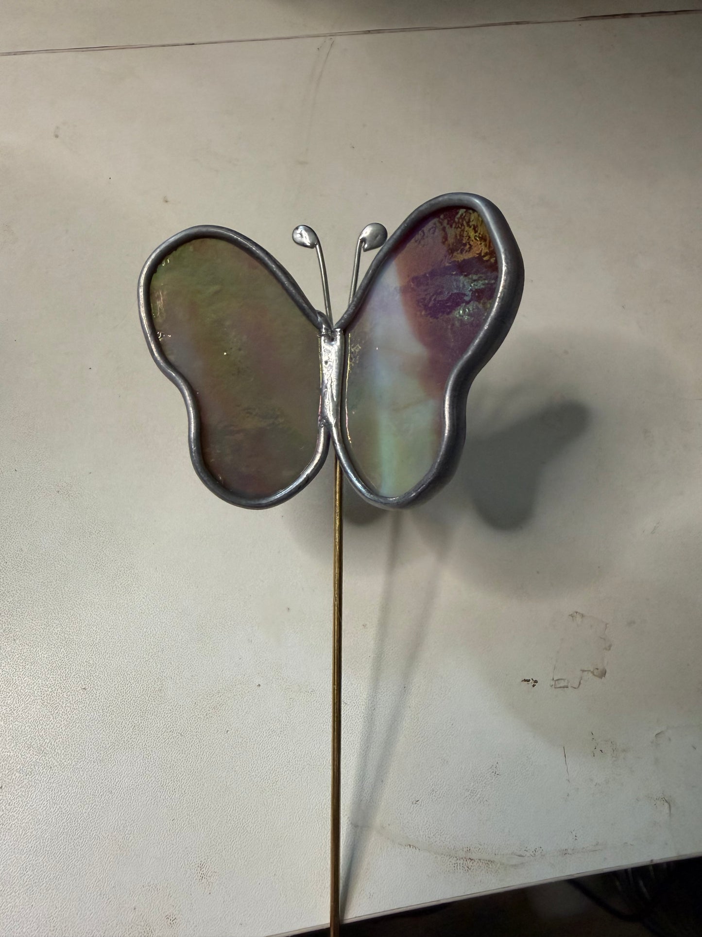 Marbled butterfly plant stake