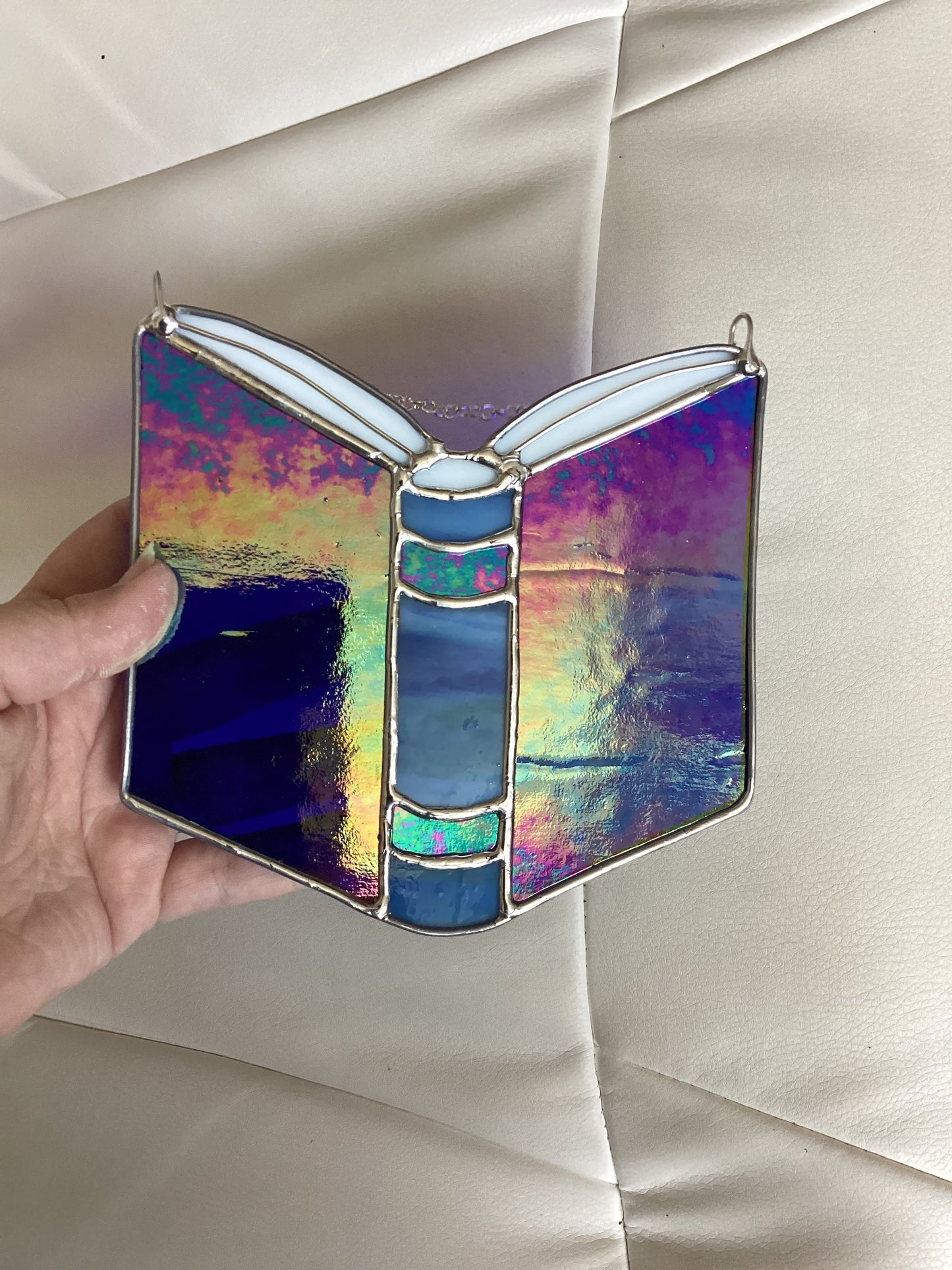 Iridescent dark blue book