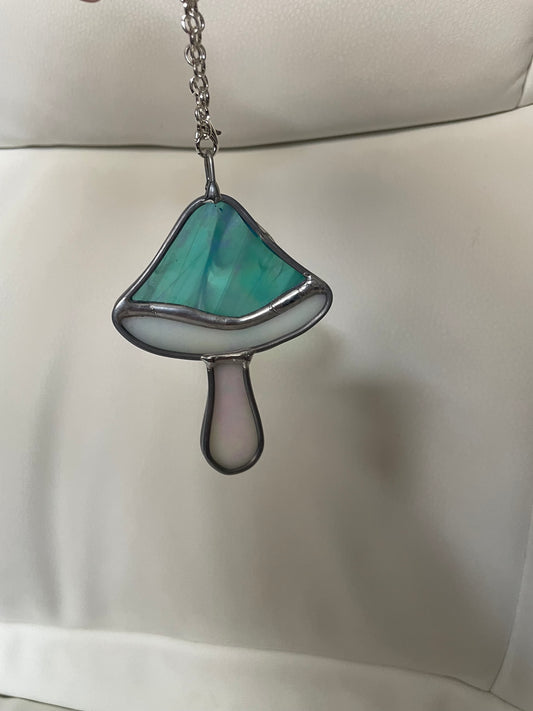 Blue mushroom car charm