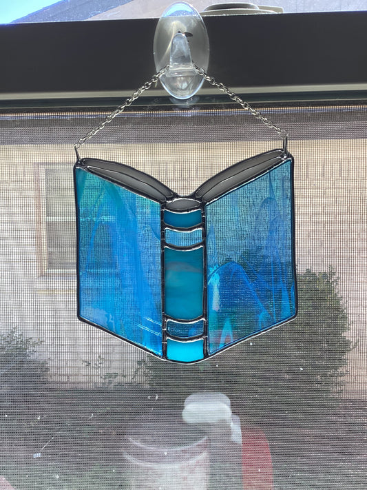 Iridescent light blue book