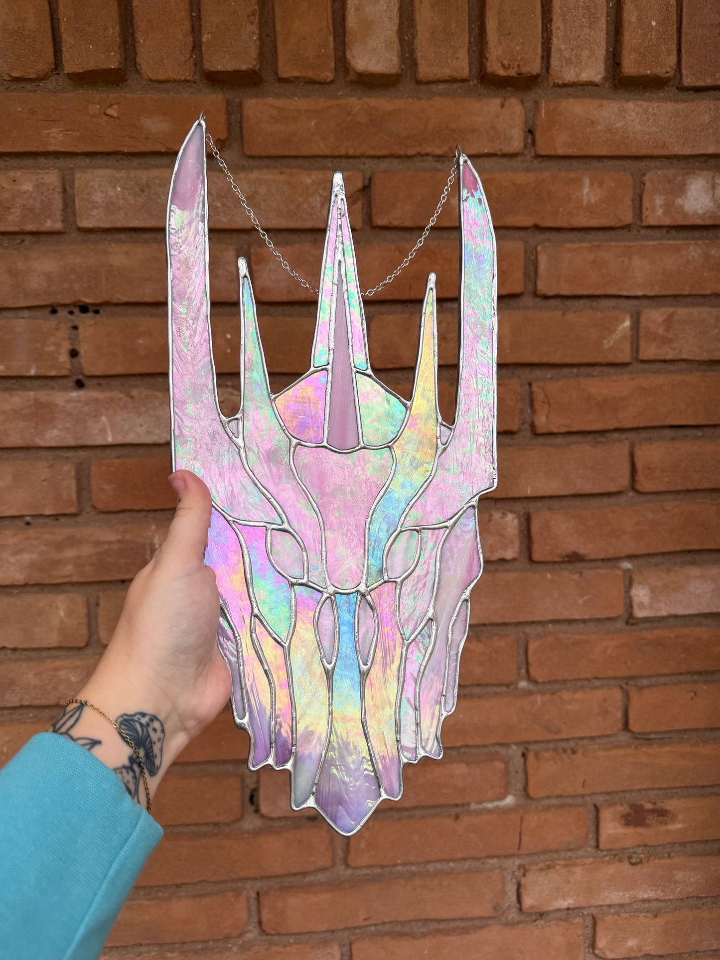 Pink Sauron helmet
