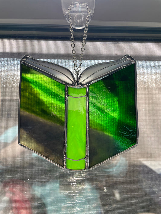 Small green book suncatcher