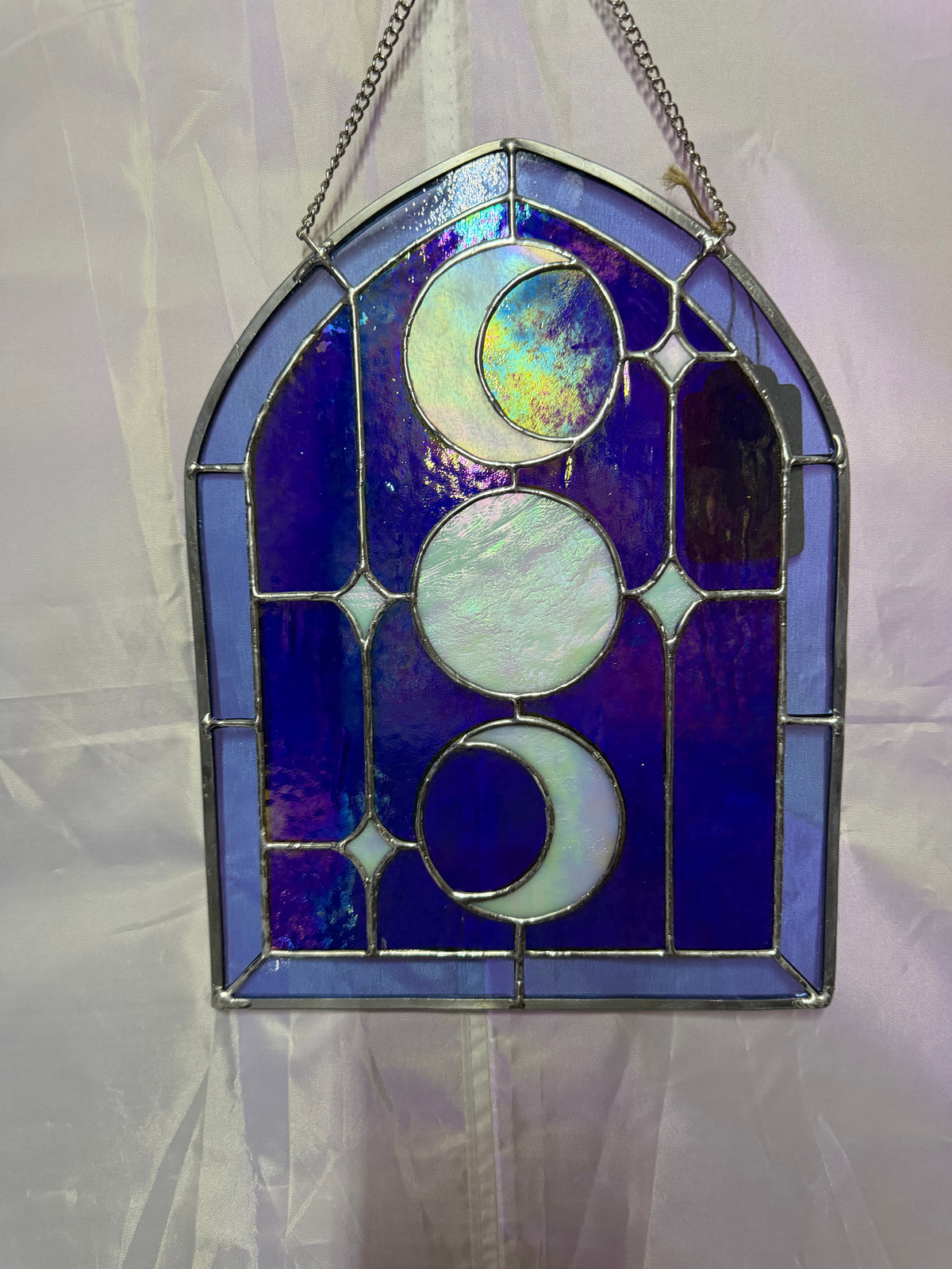 Moon phases panel blue