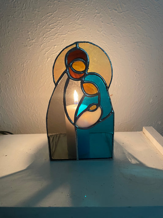 Holy family candle holder