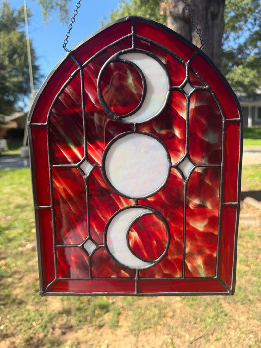 Moon phases panel red