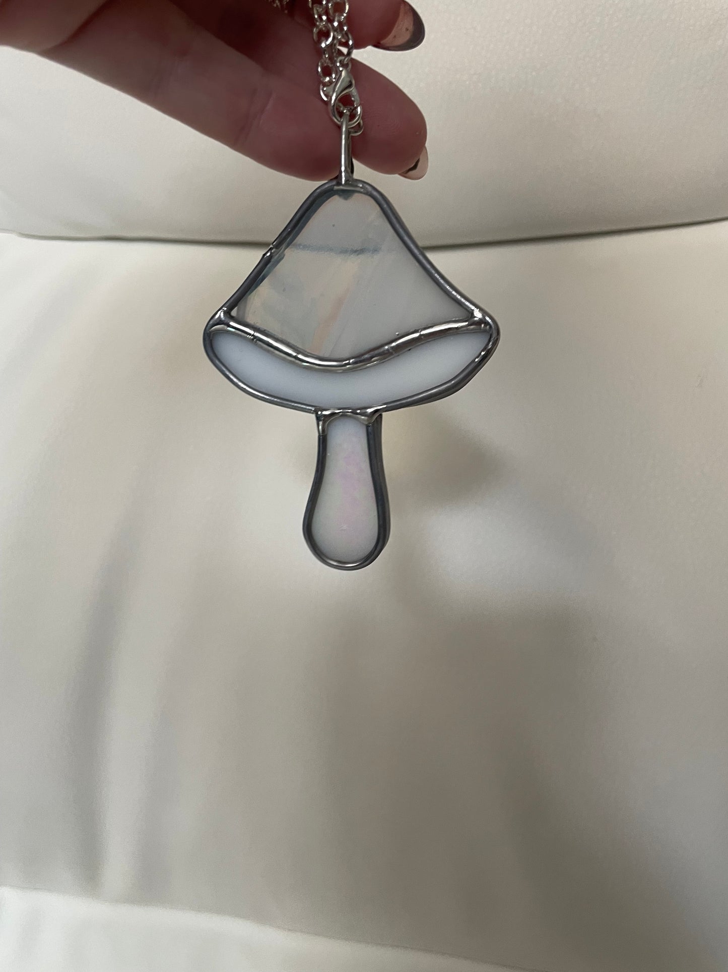 Gray mushroom car charm