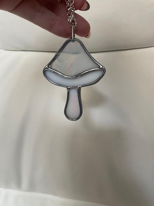 Gray mushroom car charm