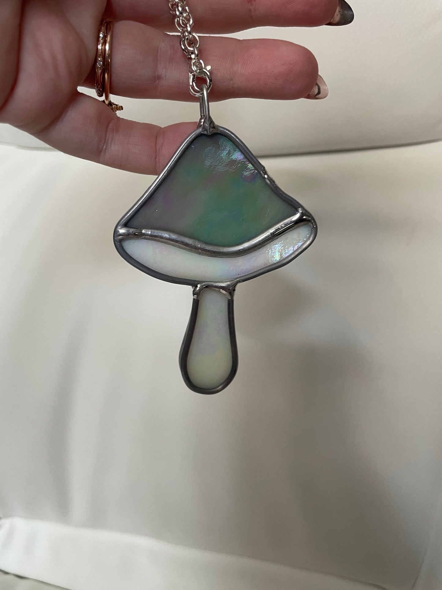 Blue mushroom car charm