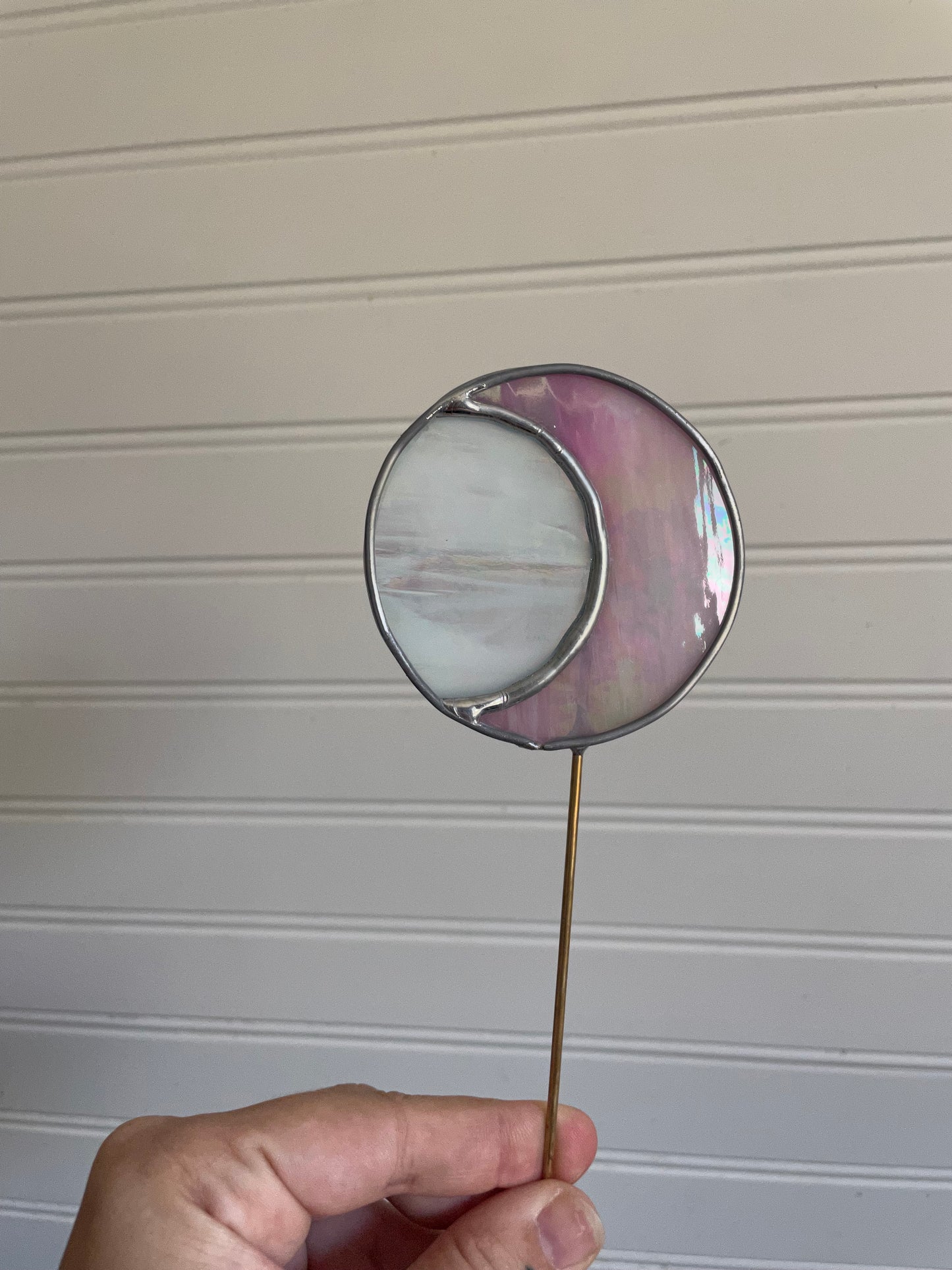 Pink moon plant stake