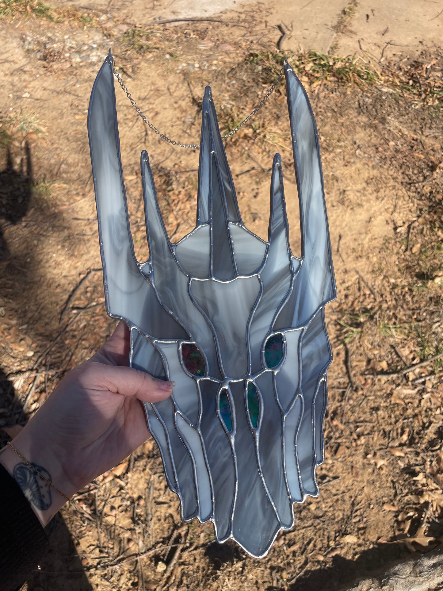 Gray Sauron helmet