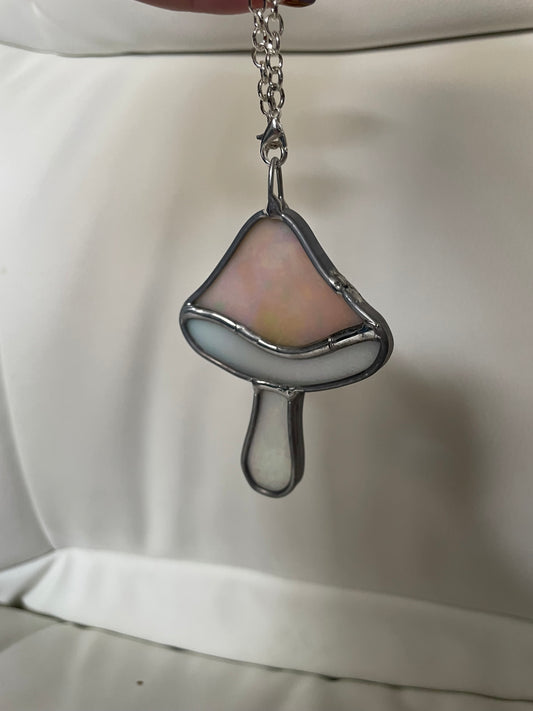 Cream mushroom car charm