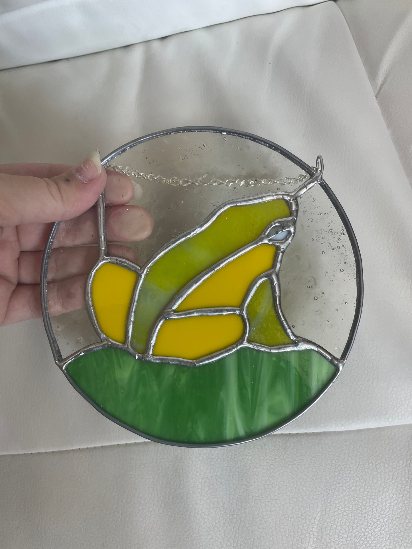 Yellow and green frog