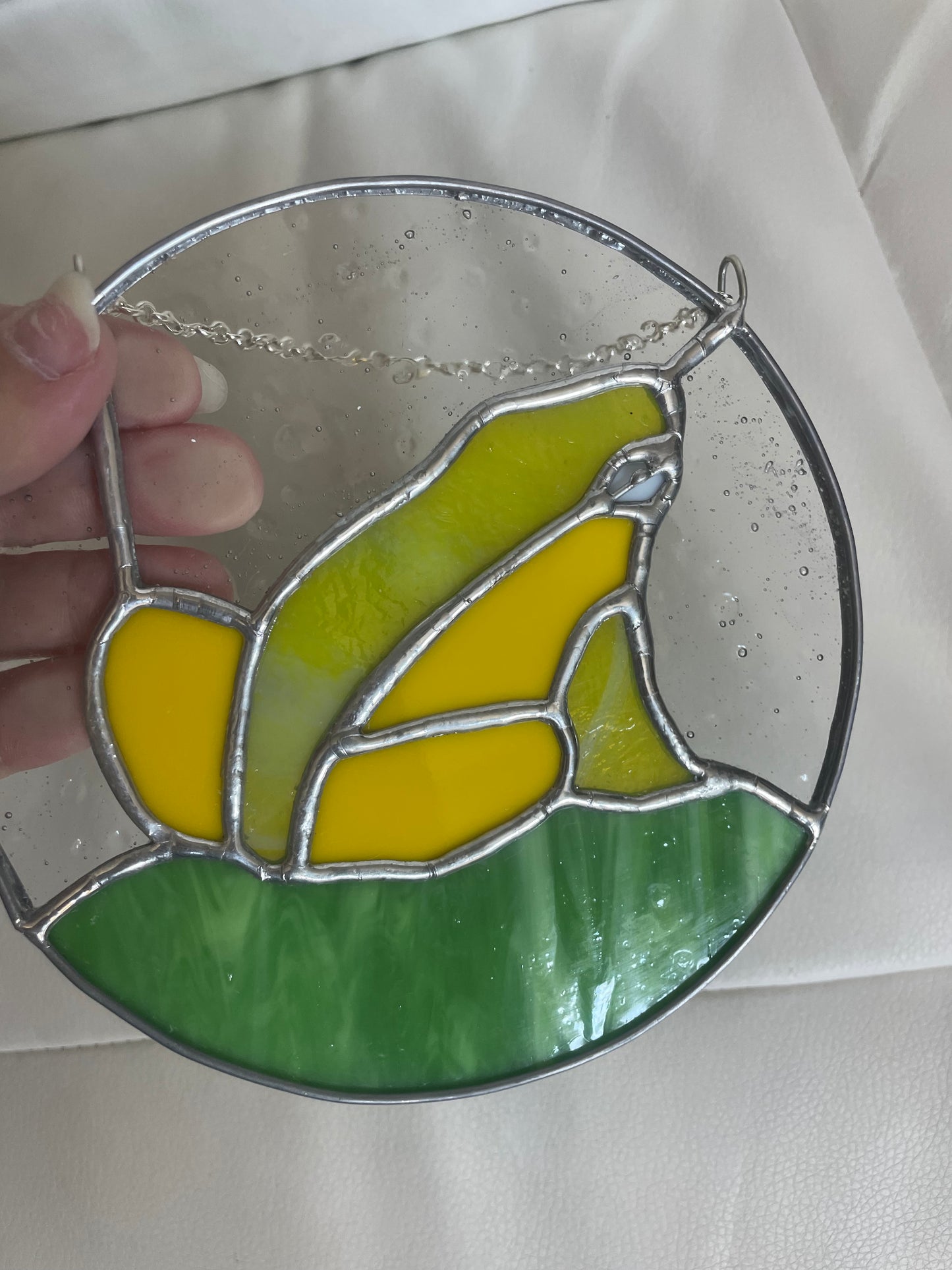 Yellow and green frog