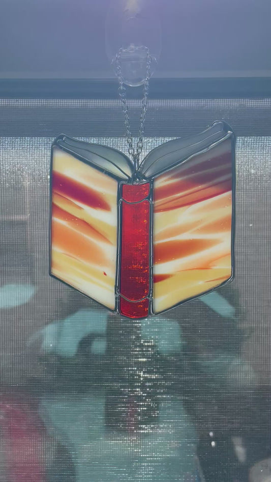 Small orange book suncatcher